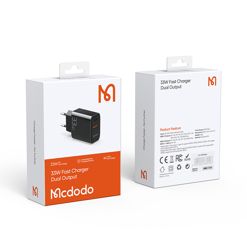 Mcdodo 33W Fast Charger Dual Output CH-0921