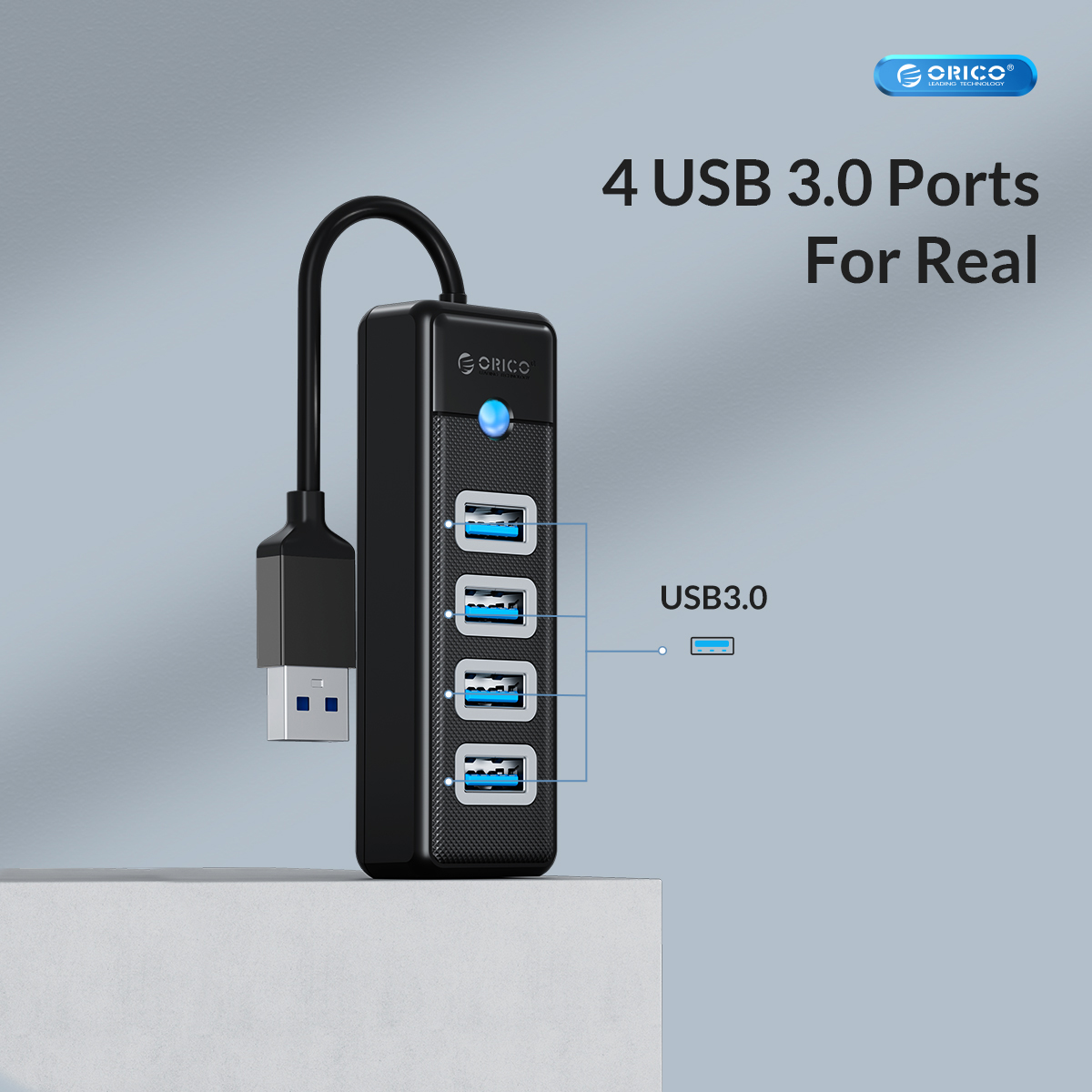 هاب USB3.0 چهار پورت مدل ORICO PW4U-U3 خ