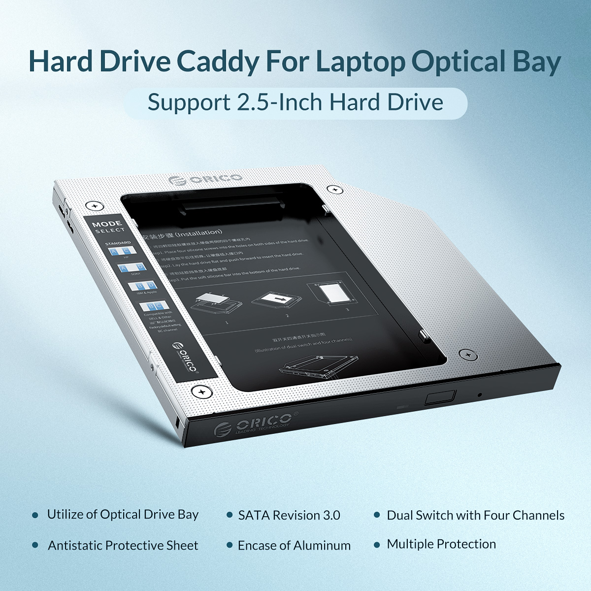 کدی SSD و هارد لپ تاپ سایز ۹.۵mm مدل ORICO M95SS