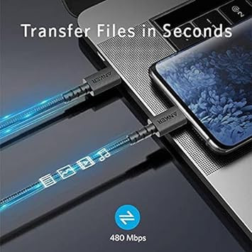 ابل 180 سانتیمتری USB-C به USB-C انکر مدل A8032H11مشکی