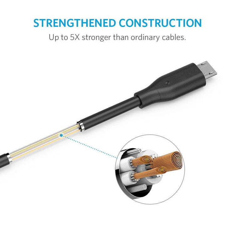 کابل 180سانتیمتری Micro USB انکر مدل PowerLine A8133 micro-USB مغزی کابل