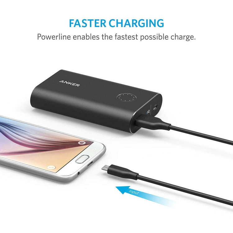 کابل 180سانتیمتری Micro USB انکر مدل PowerLine A8133 micro-USB اتصال به پاوربانک