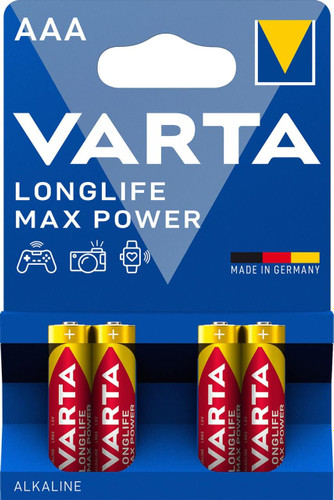 5باتری وارتا آلمان سایز AAA (نیم قلمی) پک 4 تایی مدل Long Life Max Powerباتری وارتا آلمان سایز AAA (نیم قلمی) پک 4 تایی مدل Long Life Max Power