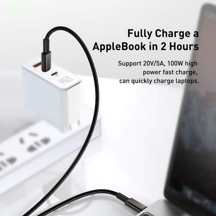 کابل دوسر تایپ سی سوپر فست شارژ 100 وات 1 متری بیسوس CATWJ-01 4