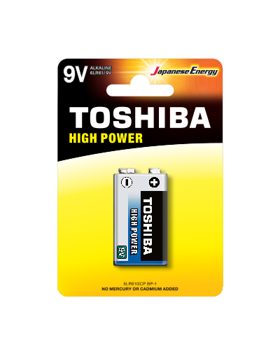 باتری کتابی آلکالاین 9 ولت توشیبا High Power