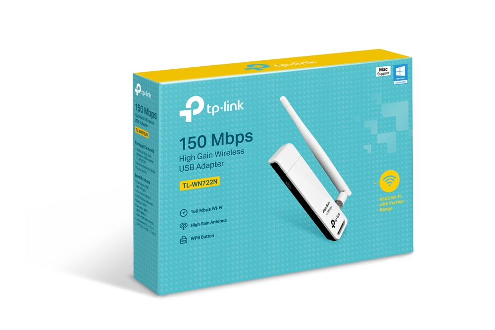 Tp-Link  TL-WN722N 150Mbps High Gain Wireless USB Adapter