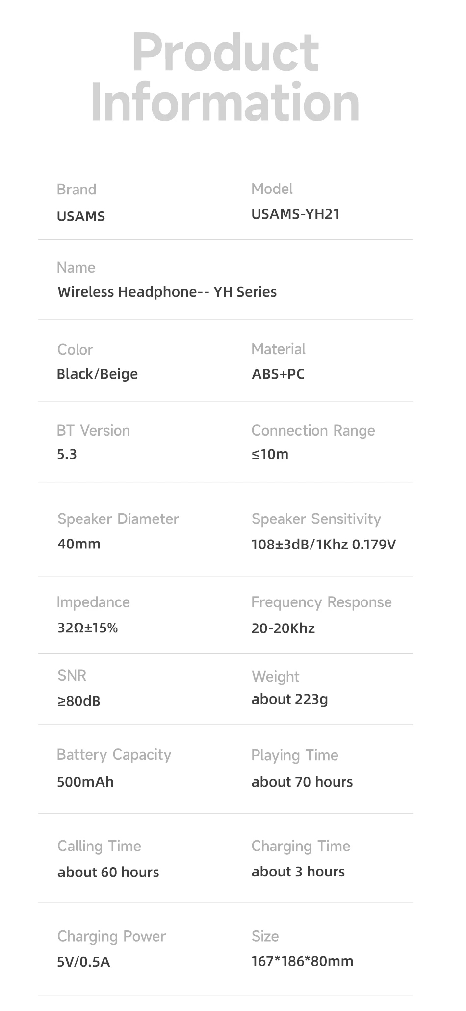 هدست بلوتوث V5.3 یوسمز USAMS YH21