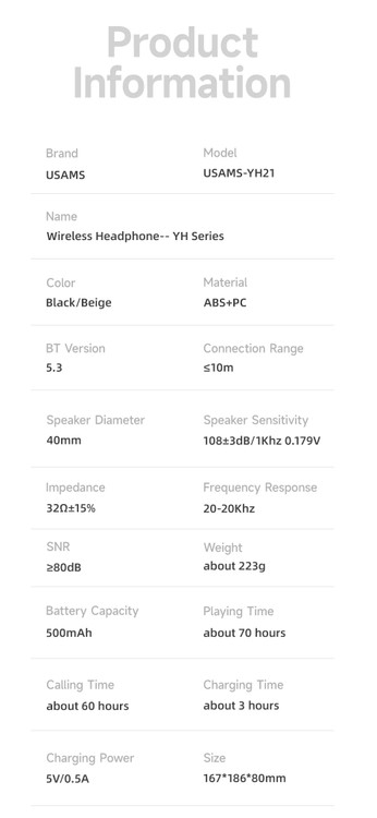 هدست بلوتوث V5.3 یوسمز USAMS YH21