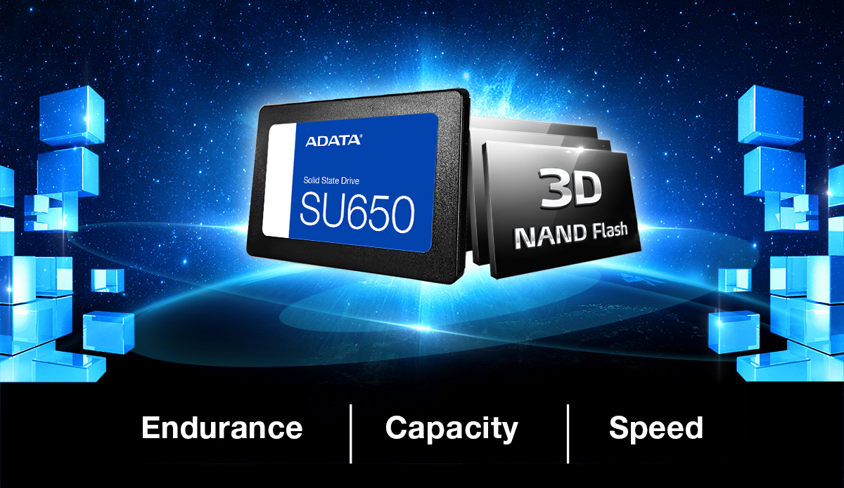 اس‌اس‌دی یک ترابایت ای دیتا 3D NAND Flash SU650 تصویر یا پک