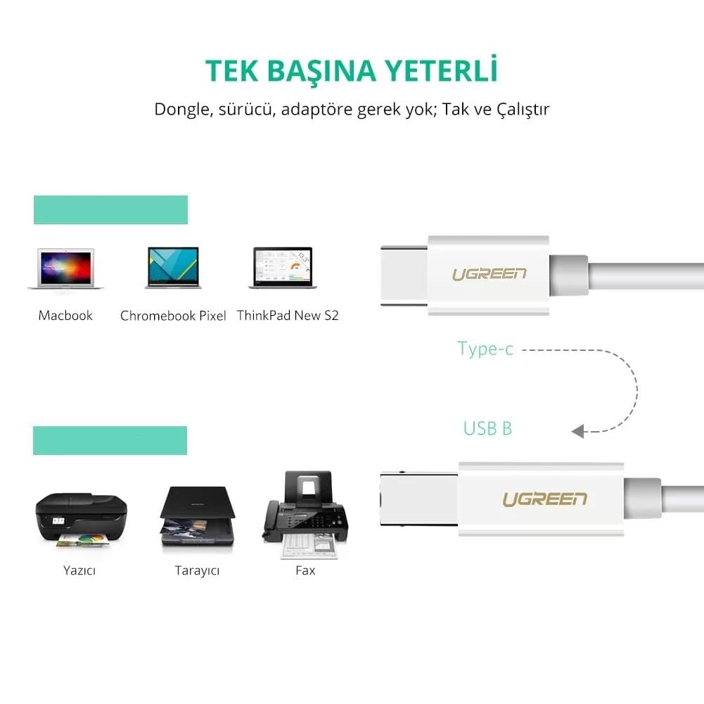 کابل USB-C پرینتر یوگرین مدل 40417-US241 طول 1.5 متر سازگاری