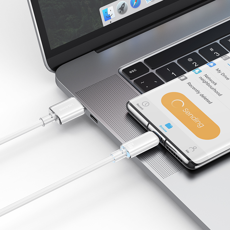 کابل شارژ USB-A به USB-C یوسمز مدل SJ658 طول 1.2 متر اصال به لپ اپ