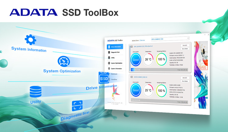 حافظه SSD ای دیتا مدل 3D NAND Flash SU650 256GB TOOLBOX