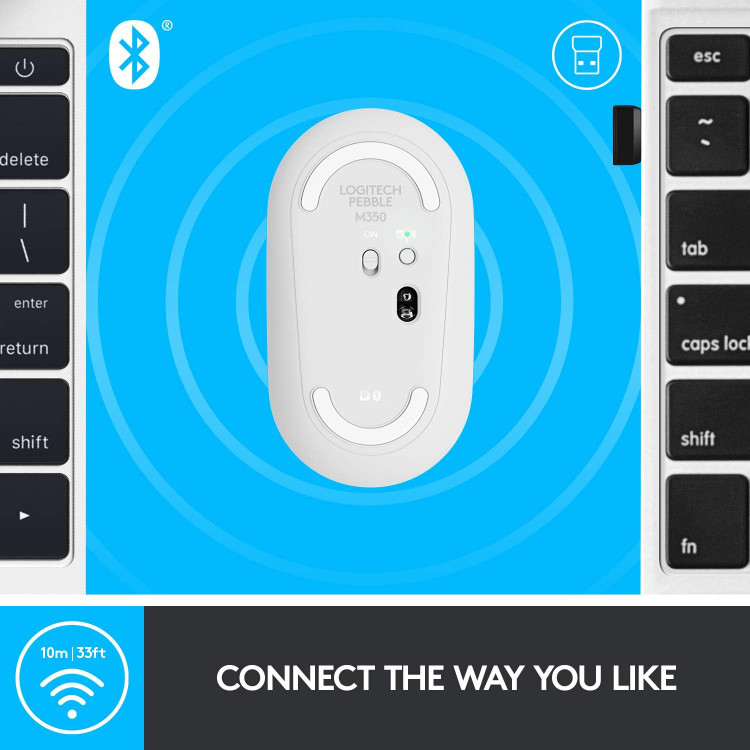 ماوس بی سیم لاجیتک مدل M350 Pebble White