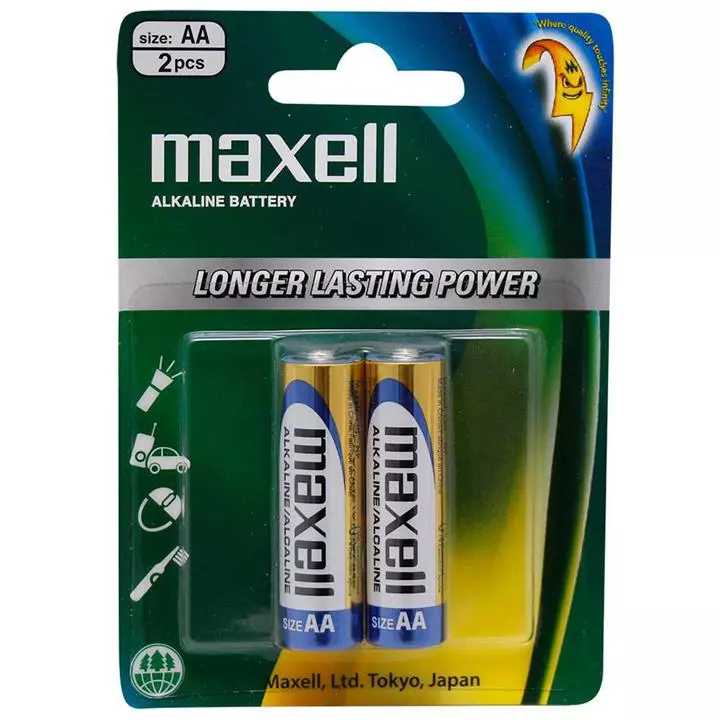 Maxell Alkaline 1.5v AA Battery 2 Pack