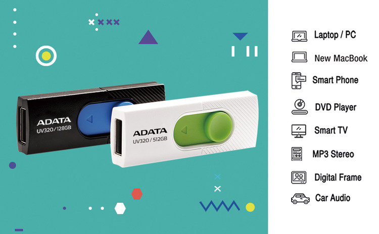 فلش مموری ای دیتا UV320 ظرفیت 128 گیگابایت digitalbase.ir