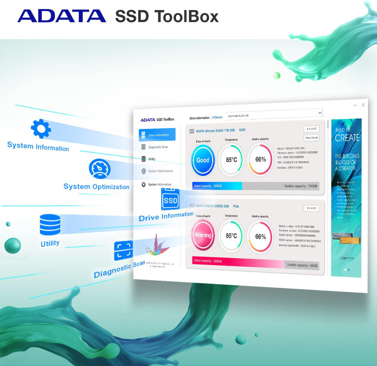 حافظه SSD ای دیتا مدل Legend 710 ظرفیت 256 گیگابایت