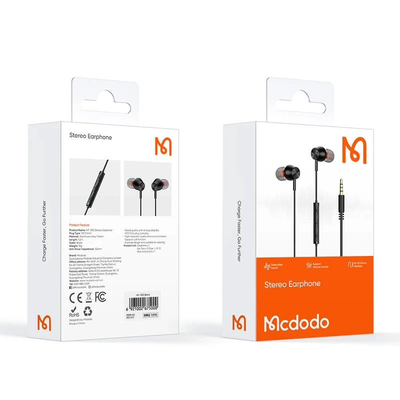 هندزفری سیمی مک دودو Mcdodo HP-3500 پک