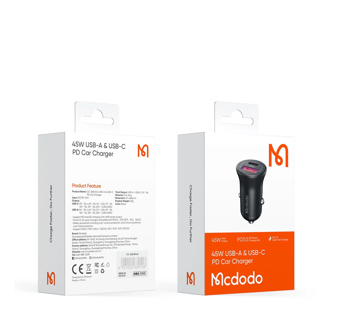 شارژر فندکی 45 وات مک دودو مدل CC-2680 پک