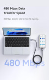 Mcdodo CA-6890 USB A to USB C Fast Charging Cable with Flashing Light