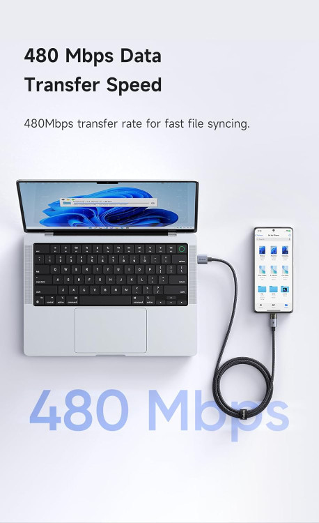 Mcdodo CA-6890 USB A to USB C Fast Charging Cable with Flashing Light