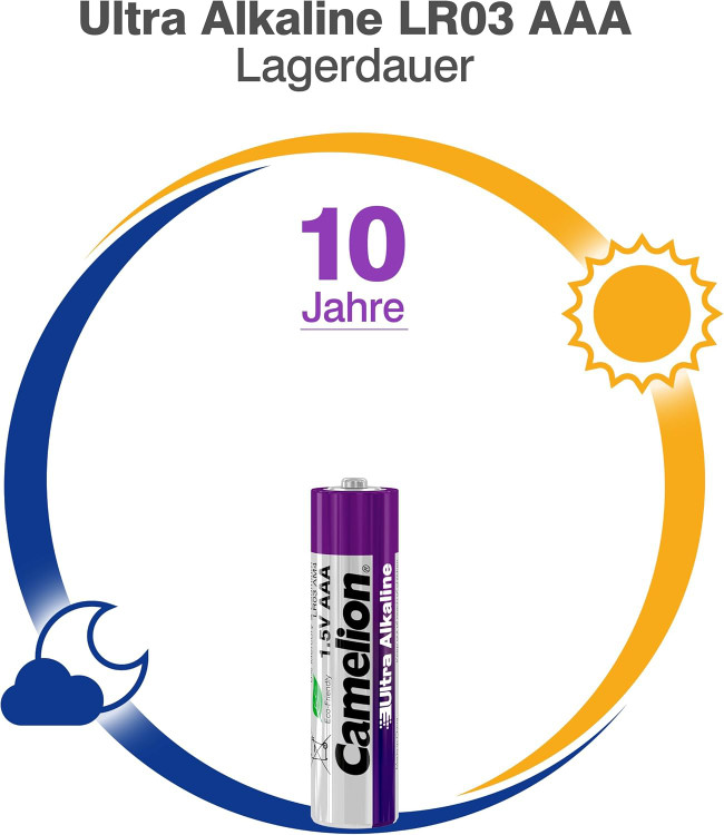 باتری نیم قلمی کملیون مدل اولترا آلکالاین بسته 2 عددی زمان نگهداری