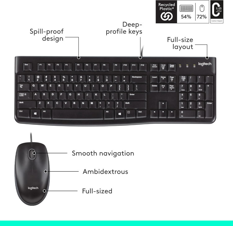 کیبورد و ماوس باسیم لاجیتک MK120