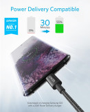 کابل USB-C به USB-C انکر مدل A8753H11 طول 1.8 متر وصل به موبایل