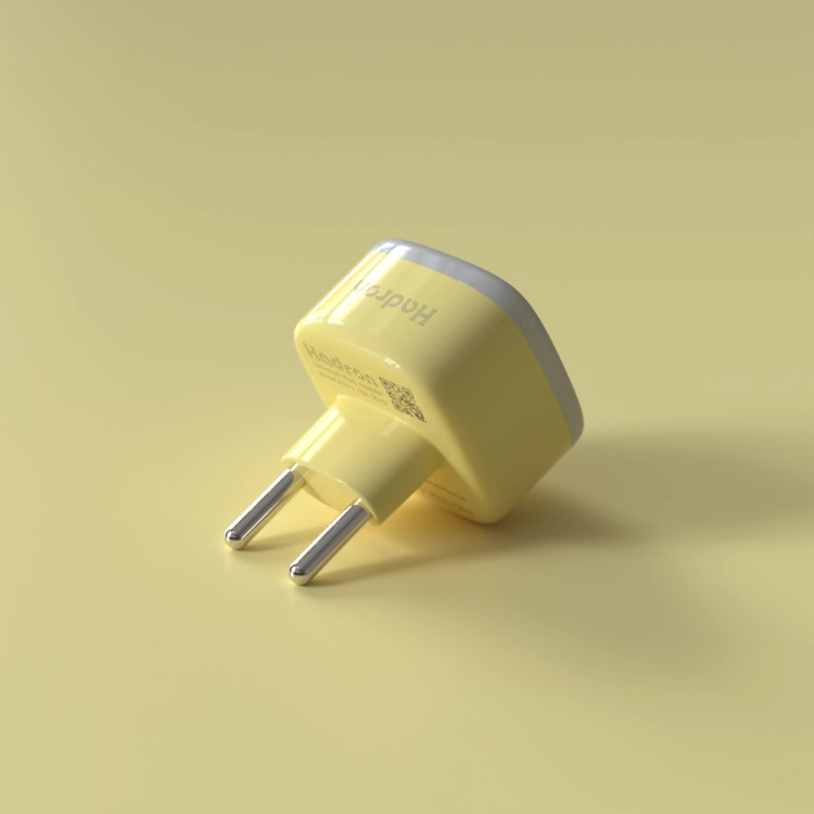 تبدیل دوشاخه برق هادرون مدل A10 زرد 2