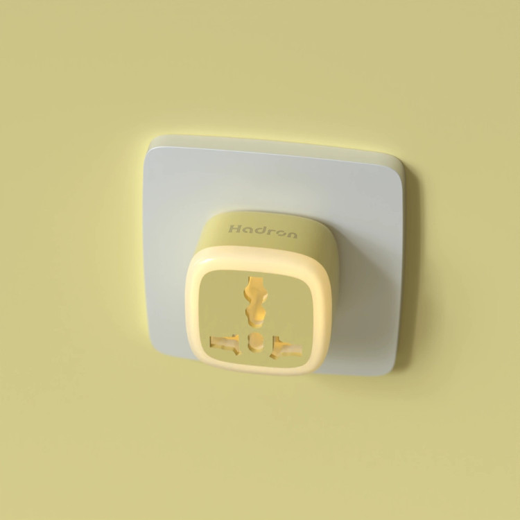 تبدیل دوشاخه برق هادرون مدل A10 زرد 3