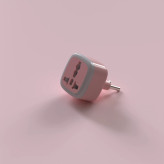 تبدیل دوشاخه برق هادرون مدل A10 صورتی 1