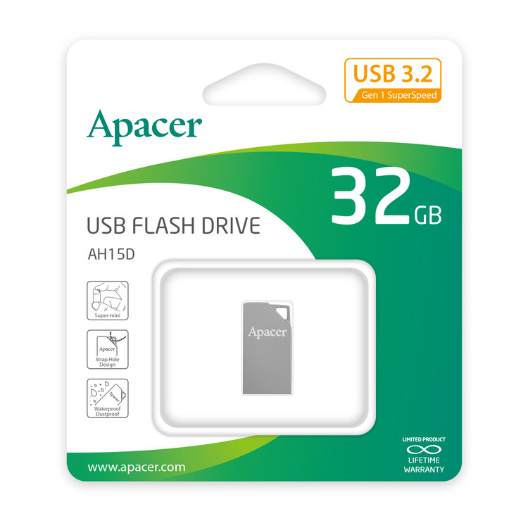 فلش مموری Apacer مدل AH 15D ظرفیت 32 گیگابایت با پک
