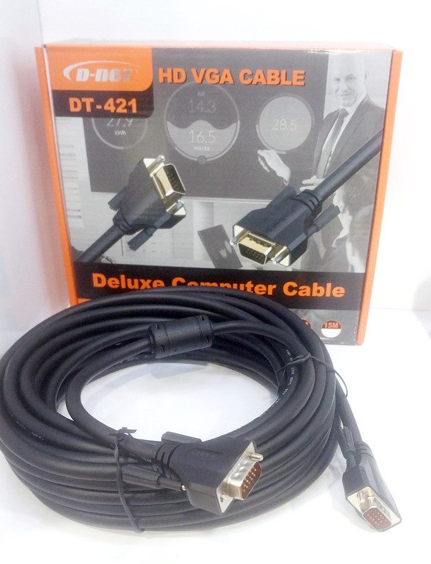 کابل VGA دی نت مدل DT-421 طول 10 متر با پک 1