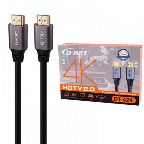 کابل HDMI دی نت مدل DT-424 4K طول 1.5 متر کنار پک