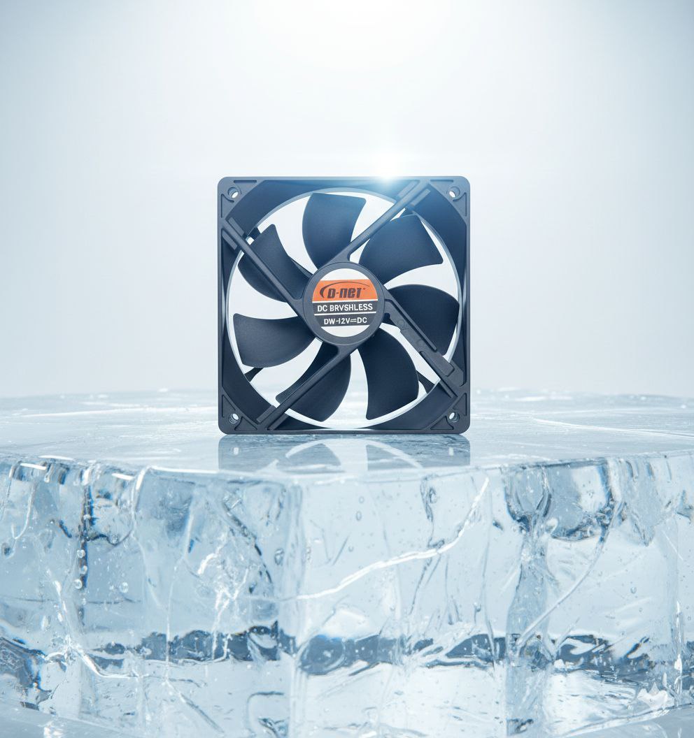 فن خنک کننده کیس 8x8 سانتی متری دی نت روی یخ