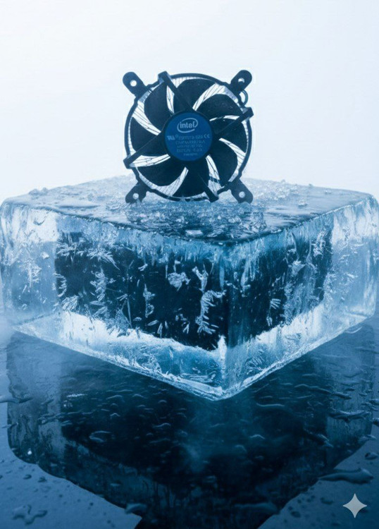 خنک کننده پردازنده اینتل Intel Core i3-10100 روی یخ