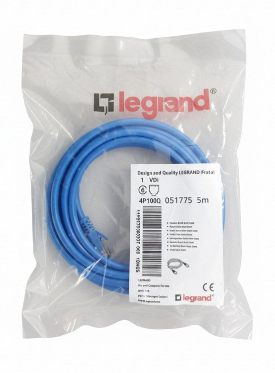 پچ کورد Cat 6 U/UTP لگراند طول 5 متر \;