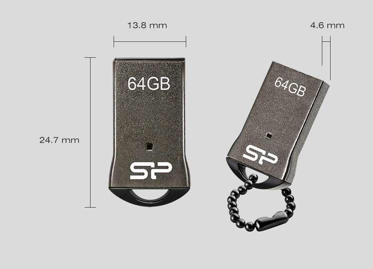 فلش مموری سیلیکون پاور مدل T01 USB 2.0 ظرفیت 32 گیگابایت ابعاد