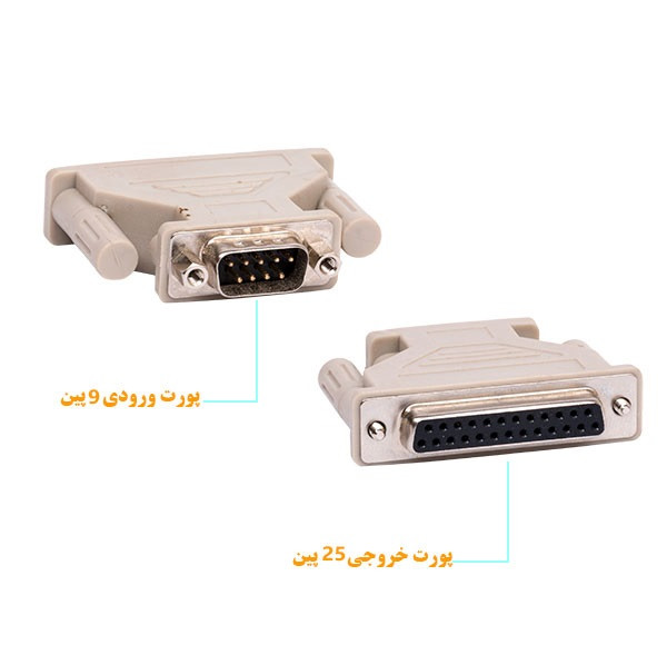 مبدل RS232 به 25-پین LPT توضیح پورت و سوکت ها