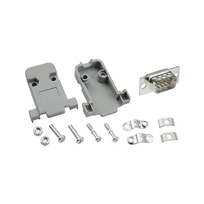 کانکتور سریال نری 9 پین به همراه کاور محافظ قطعات تشکیل دهنده