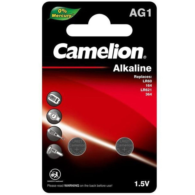 باتری آلکالاین کملیون AG1-PB2-Free HG بسته 2 عددی با پک