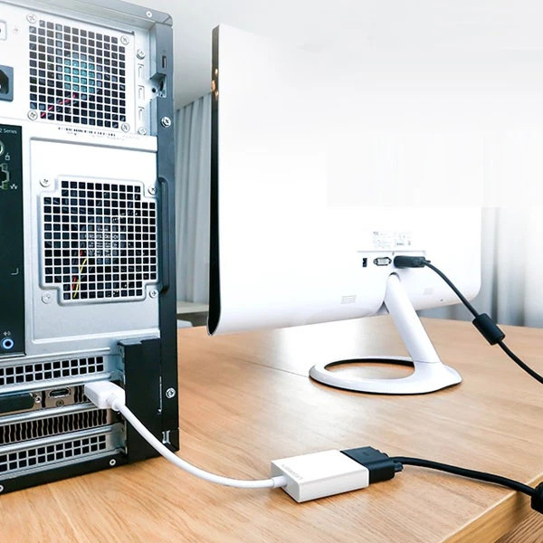 تبدیل دیسپلی پورت به VGA دی نت DT-408 رنگ سفید