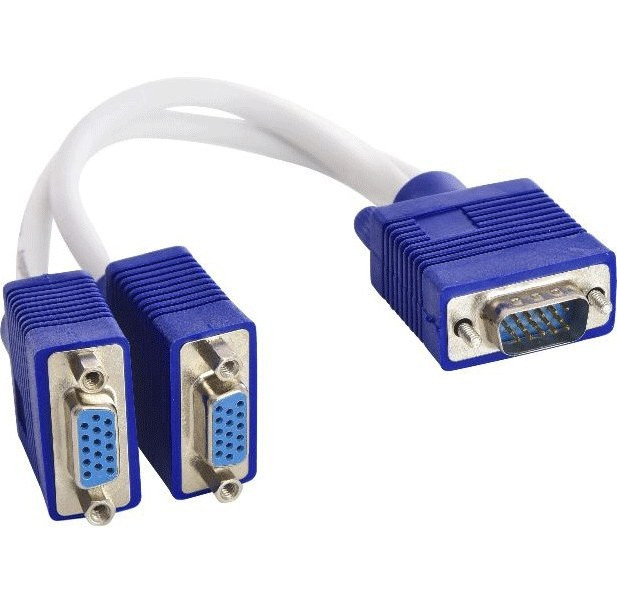 کابل تبدیل ۱ به ۲ VGA سفید دی نت طول ۰.۲ متر