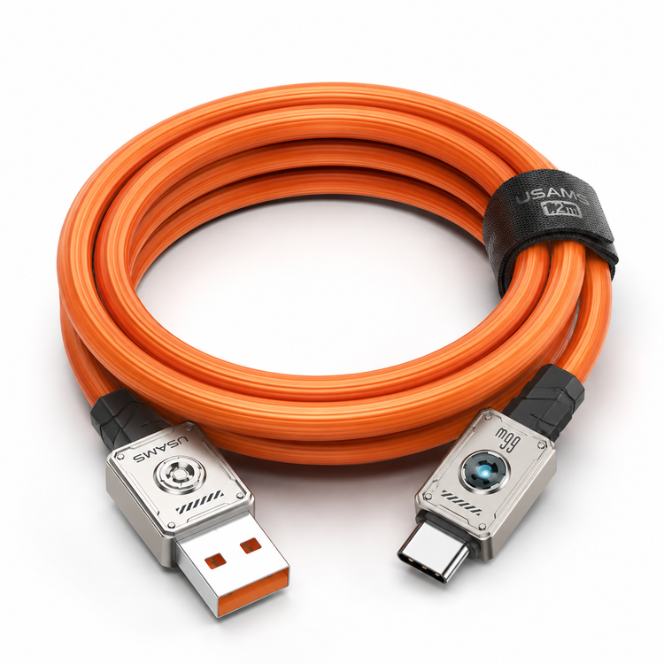کابل شارژ USB-A to USB-C یوسمز مدل US-SJ686 با طول 1.2 متر توان 66 وات