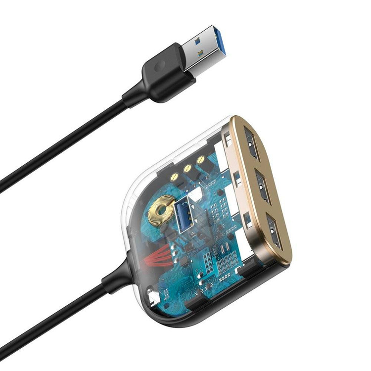 هاب USB چهار پورت بیسوس مدل Baseus Square Round CAHUB-AY01 با کابل ۱ متری