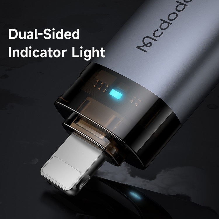 مبدل OTG لایتنینگ به USB مکدودو مدل Mcdodo OT-7390 دارای نشانگر LED و بند آویز