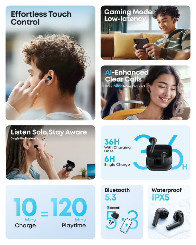 هندزفری بلوتوثی انکر ساندکور مدل Anker Soundcore K20i (A3994) با قابلیت شارژ سریع و درایورهای بهینه