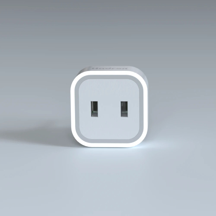 تبدیل برق دو به دو هادرون مدل A08 | مبدل دوشاخه آمریکایی به پریز ایرانی با نوار نورانی LED و گارانتی تعویض مادامالعمر
