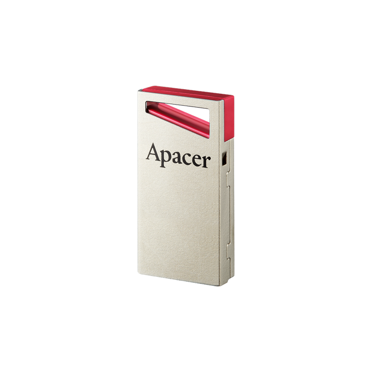 فلش مموری ۳۲ گیگابایت اپیسر (Apacer) مدل AH112 | رابط USB 2.0، بدنه فوقالعاده باریک فلزی، طراحی بدون درپوش (Capless)، فناوری چیپ یکپارچه COB ضد آب و ضربه