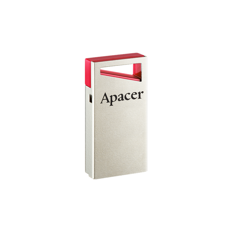 فلش مموری ۳۲ گیگابایت اپیسر (Apacer) مدل AH112 | رابط USB 2.0، بدنه فوقالعاده باریک فلزی، طراحی بدون درپوش (Capless)، فناوری چیپ یکپارچه COB ضد آب و ضربه
