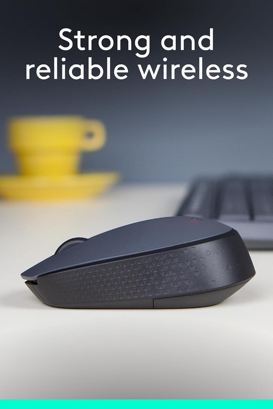 ماوس بیسیم لاجیتک (Logitech) مدل M170 | ماوس اداری و خانگی وایرلس 2.4GHz اپتیکال با برد ۱۰ متر، دانگل نانو USB و باتری با دوام ۱۲ ماه